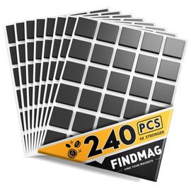 FINDMAG 240pcs Square Magnet Stickers with Adhesive Back, Flexible Self Adhesive Magnets for Crafts, Ideal for Arts, DIY, Office, School, Home, and Wall Hanging