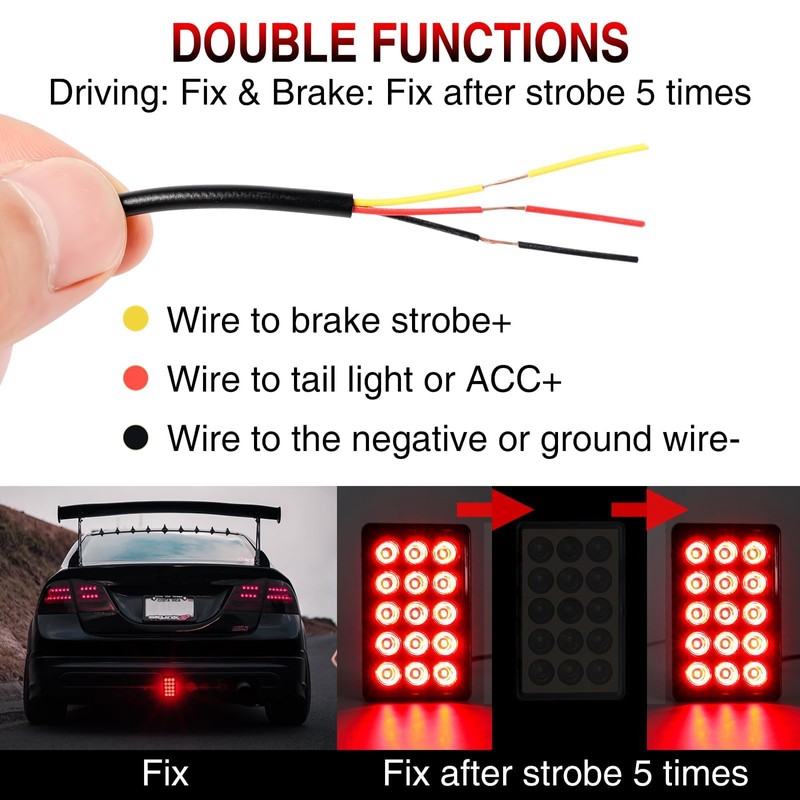 AUTOXBERT F1 Style Immitation LED Brake Light, Universal Rear 3rd