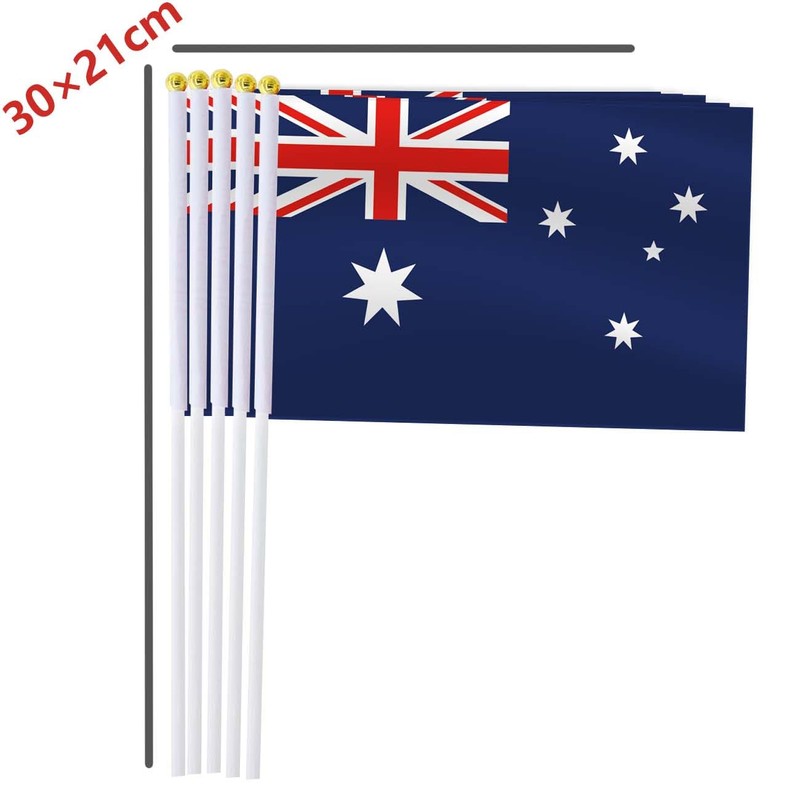 Australia Handheld Small Flag Set,10 PCS 5×8 Inch Mini Australian