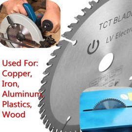 Circular Saw Blade 165 x 20 x 2.3 mm, 60t Carbide Alloy, Silver Saw Blade with Reducing Rings for Working Copper, Iron, Aluminium, Plastics and Wood