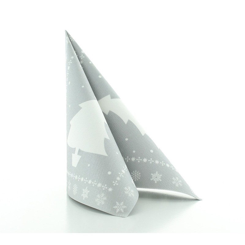 Sovie Home Linclass® Airlaid White Tree Napkin in Silver Christmas