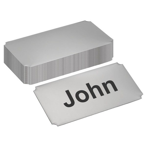 PATIKIL 4"x2" Stainless Steel Laser Engraved Mount Metal Name Plate,