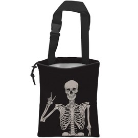 KXWQTRDD Car Garbage Bag Human Skeleton Posing Hanging Canvas Car Trash Bag Waterproof Drawstring Car Back Seat Organizer for Car Back Front Seat Console with Adjustable Buckle
