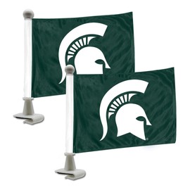 FANMATS 61915 Michigan State Spartans Ambassador Car Flags - 2 Pack Mini Auto Flags, 4in X 6in, Perfect for Hood or Trunk