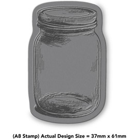 'Single Glass Jar' Rubber Stamp - Unmounted Design for Crafting & Scrapbooking, A8 (RS00061976)