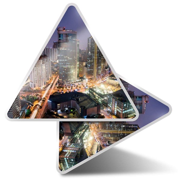 2 x Triangle Stickers 10 cm - Makati Skyline Philippines