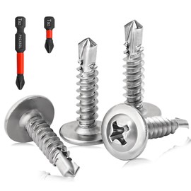 60 Stück Bohrschrauben Selbstbohrende, M4.2 x 19 mm Selbstschneidende Schrauben Metall, Edelstahl Blechschrauben Selbstschneidend, Phillips Kopf Selbst Bohrschrauben mit PH2 Schrauber Bit