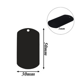 Gativs Blanko Schildform Anhänger Dog Tag 25 Stück Dogtags Aluminium Blank Dog Tags Stanzrohlinge Schildform mit Loch Stanzen Rohlinge Hundemarken Rohlinge Schwarz Hundemarken aus Aluminium Schildform
