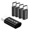 TRANLIKS 5 Pack Micro USB to USB C Adapter Micro