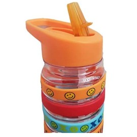 Friendship Bracelet Water Bottle! BPA Free 25oz Water Bottle With 5 Fun Friendship Bracelets To Share With Your Friends Or To Keep & Collect All! (Orange)