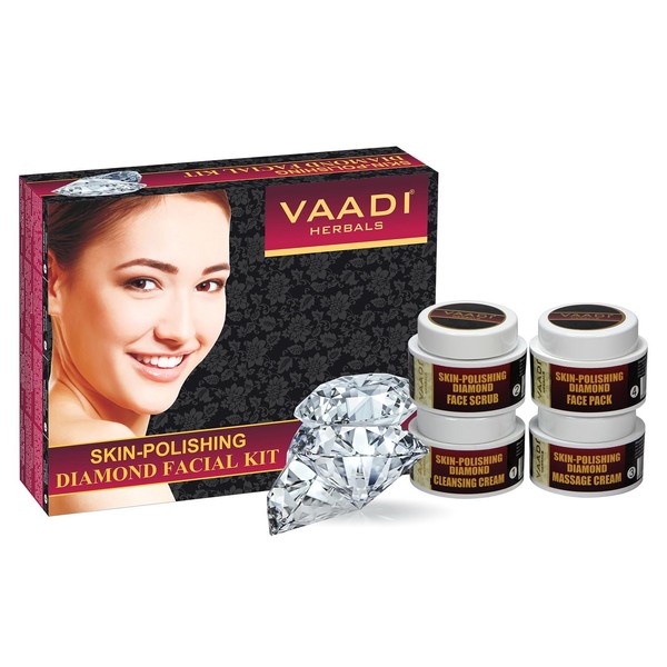 Vaadi Herbals Facial Kit - Skin-Polishing Diamond Facial Kit All Natural Suitable For All Skin Types And Both For Men And Women 70 Grams -
