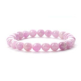 Colección Cherry Tree – S, M, tallas grandes, pulseras con abalorio de piedras preciosas para mujeres, hombres y adolescentes, abalorio redondas de 8 mm, Mediano, Piedra, kunzita