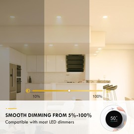 WOWLUMEN Dimmable GU10 LED Light Bulbs, MR16 GU10 Base Bulb Replacement for Recessed Track Lighting, 3000K Warm White 5W 500LM 40° Spotlight for Kitchen, Range Hood, Living Room, Bedroom, 6 Pack