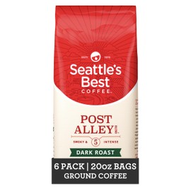 Seattle's Best Coffee Post Alley Blend Dark Roast Ground Coffee | 20 Ounce Bags (Pack of 6)