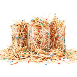 2" Rainbow TIP Safety Matches | 200 Count | Color Decorative Wooden Match (2 inches) | Refill for Matchstick Jars, Candle Display, Holders & Bottles | Striker Included