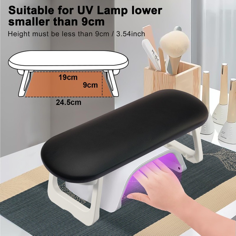 CGBE Nail Arm Rest, Soft PU Leather Arm Rest For
