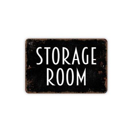 8" x 12" Storage Room Distressed Black Metal Sign