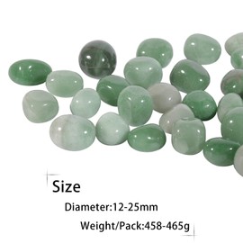 dssmboom 460 g Natural Tumbled Stones Crystal Stones for Vase Filler, Irregular Decorative Stones for Home Office and Chakra Balancing, Green Aventurine