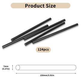 Pack of 124 Hot Glue Sticks 7 mm x 150 mm, Glue Sticks, Hot Glue Sticks, Quick Drying, Transparent Hot Glue Sticks for Glue Guns, Hot Glue Gun Sticks for DIY and Repairing, Diameter 7 x 150 mm