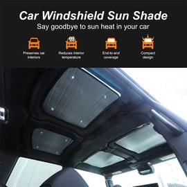 Sunroof Shade for 2022-2024 2025 2026 Hummer EV Accessories SUV/Pickup Truck Front/Rear Hardtop Windshield Glass Visor Sun Blocking Foldable Ice Crystal Heat Insulation Blocking Privacy Protection