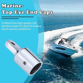 316 Stainless Steel Bimini Top Eye End Caps – Marine-Grade Heavy Duty Fittings for 1" OD Tubes – Includes L Shape Hex Key – 4-Pack