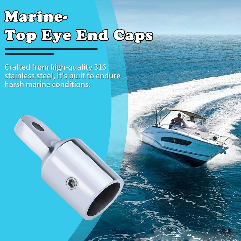 316 Stainless Steel Bimini Top Eye End Caps – Marine-Grade