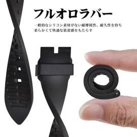 ANNEFIT Fluoro Rubber Watch Band, 0.8 inches (20 mm), Fluorine Rubber Watch Strap, Quick Release, Black