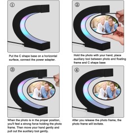 Jiangmen Excellence Electronic Technology Magic Black Magnetic Levitating Photo Frame with LED Lights Фото рамка плавающая