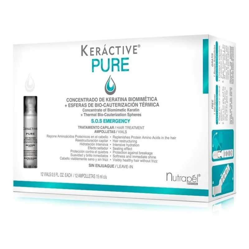 Nutrapel Keractive Ampolletas Pure Tratamiento Capilar