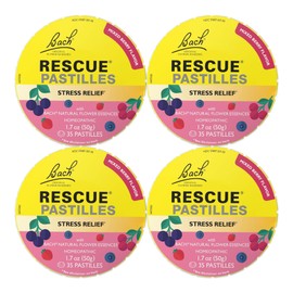 Bach RESCUE PASTILLES, Mixed Berry Flavor, Lozenges, Homeopathic, Flower Essences, 4 Pack