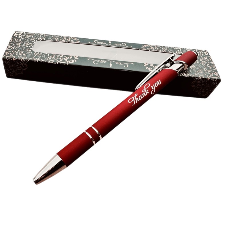 Engraved Thank You Ballpoint Pen Gift Set, Customisable, Laser Engraved,