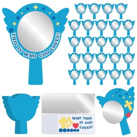 MotiMind 24 Sets This Is Who God Loves Mirror Craft Kits Engaging Religious Craft Activity Mirror Decorative Stickers DIY for Fun VBS Home Church Family Educational Projects Activities Events Creation