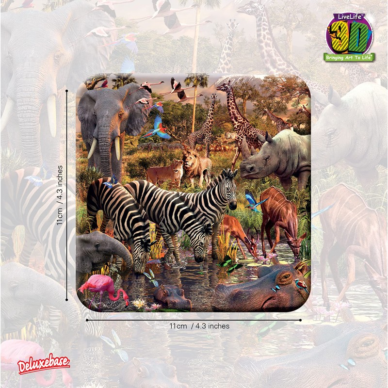 3D LiveLife Cork Coaster - Waterhole from Deluxebase. Lenticular 3D