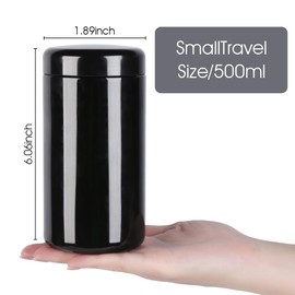 500ml Black Ultraviolet Glass Jar with Lid,500g Airtight Smell Proof Container,Refillable Containers Jar,Ideal for Long term storage Oil,Tea,Coffee,Spices