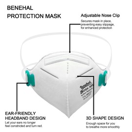 N95 Face Mask,10 Pack NIOSH Certified N95 Disposable Respirator 5-Ply Safety Breathable Face Masks, Filter Efficiency 95%, Adjustable Comfortable Protection,Against PM2.5 Dust for Adult, Men, Women