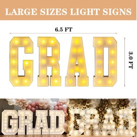 KIMI HOUSE 2025 Graduation Decorations, 3FT Large Grad 2025 Marquee Light Up Letters Sign, Class of 2025 Congrats Party Supplies for Kindergarten Preschool High School College