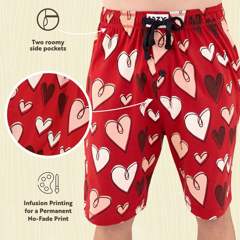 Lazy One Pajama Shorts for Men, Men's Pajama Bottoms, Sleepwear,