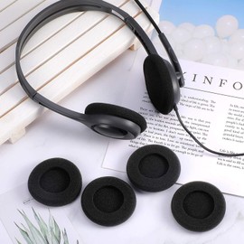 Ear Cushions Soft Foam Covers 60mm - 2.4" inch Diameter Replacement Sponge Cover Earpads for Most Standard Size Office Telephone Headsets, Headphones (Black) 12 Pack