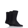 Gentle Grip Mens 3 Pair Plain Bamboo Socks - Black