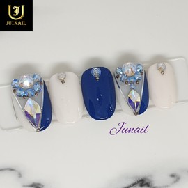 ✨Gorgeous party handmade nail tips✨ - Short Round Square / ✨화려한파티 수제네일팁✨ - 숏라운드스퀘어