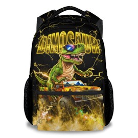 CUSPCOD School Backpack for Kids, Dinosaur Backpack for Boys, Truck Bookbag School Essentials, 17 Inch Lightning Primary Book Bag