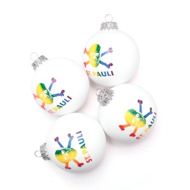 FC St. Pauli Skull Christmas Tree Baubles Set of 4