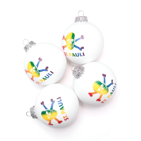FC St. Pauli Skull Christmas Tree Baubles Set of 4
