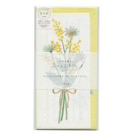 Today's Letter One Pencil Note Mino Washi [Bouquet of Mimosa] LIK36 (Former LI389)