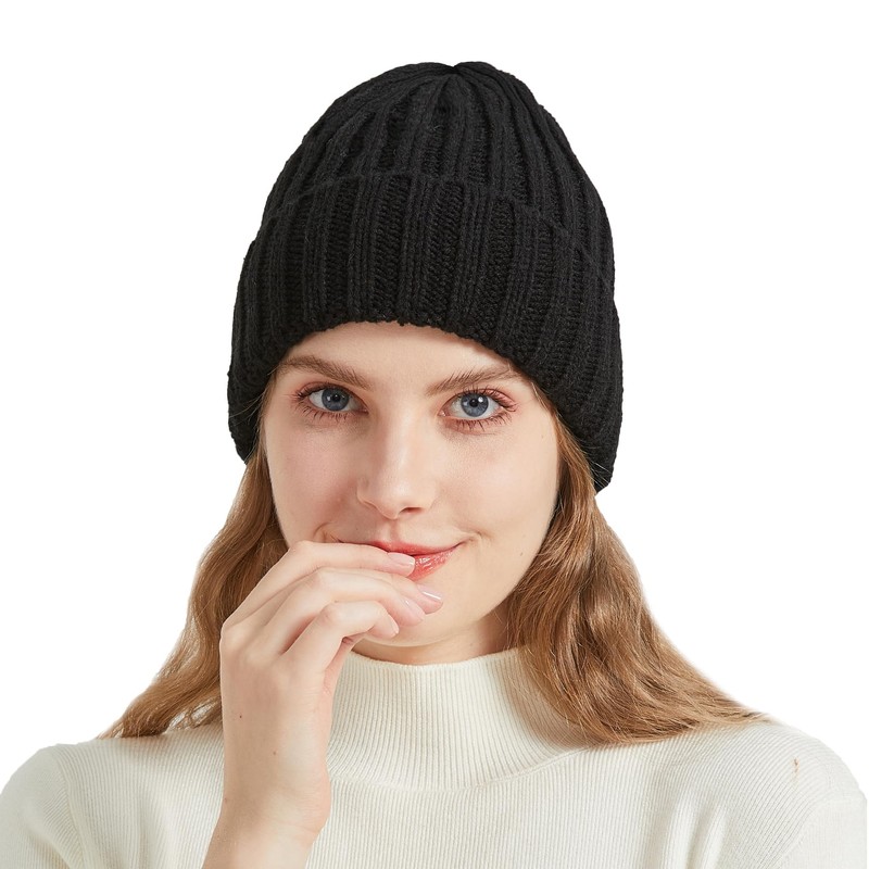 NPQQUAN Thick Warm Winter Knit Beanie Hat Skull Cap Beanies