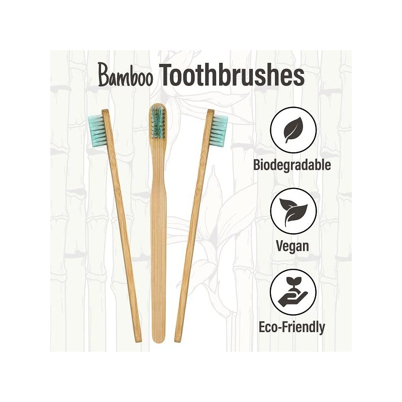 Bottles N Bags 144 Biodegradable Prepasted Bamboo Tooth Brush Individually