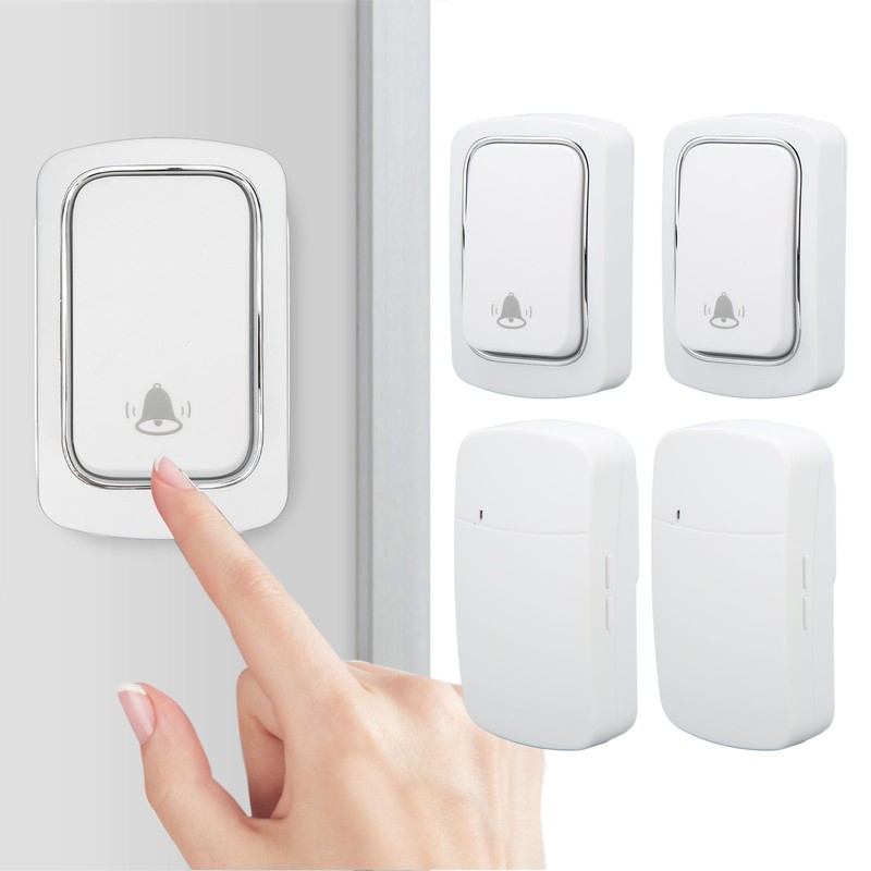 Wireless Doorbell Set Self Powered IP68 Waterproof Long Range Caregiver