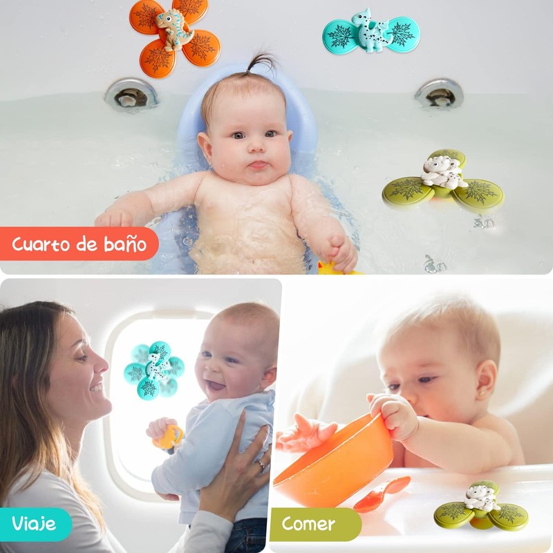 AXIDUN LJX-636-A Juguete giratorio con ventosa de dinosaurio para baño