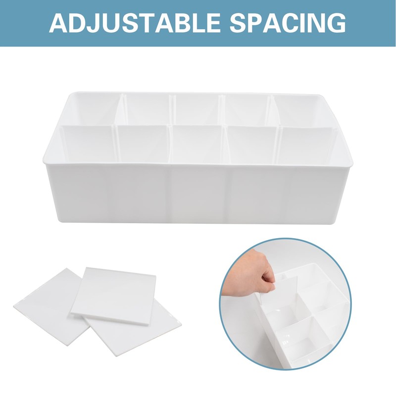 Plastic Belt Organizer, 10 Section Drawer Organizer for Storage Belt,