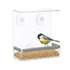 Relaxdays Acrylic Bird Feeder for Window Pane, 16.5 x 15